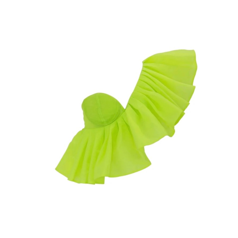 Neon Green Ruffle Crop Top